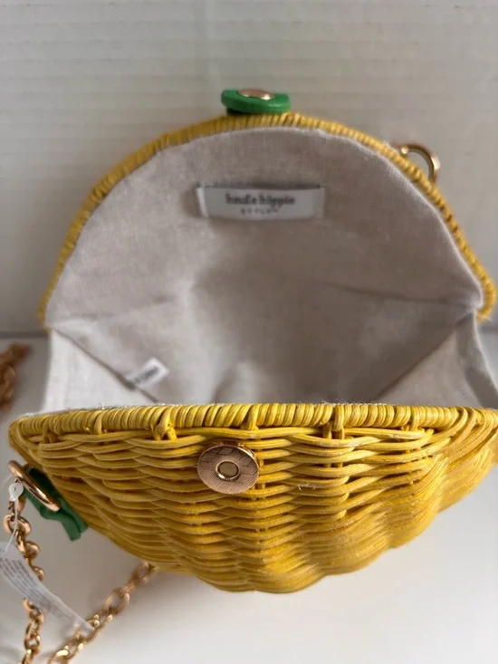 NWT Haute Hippie Style Lemon Fruit Wicker Crossbody Bag Purse - Picture 6 of 8